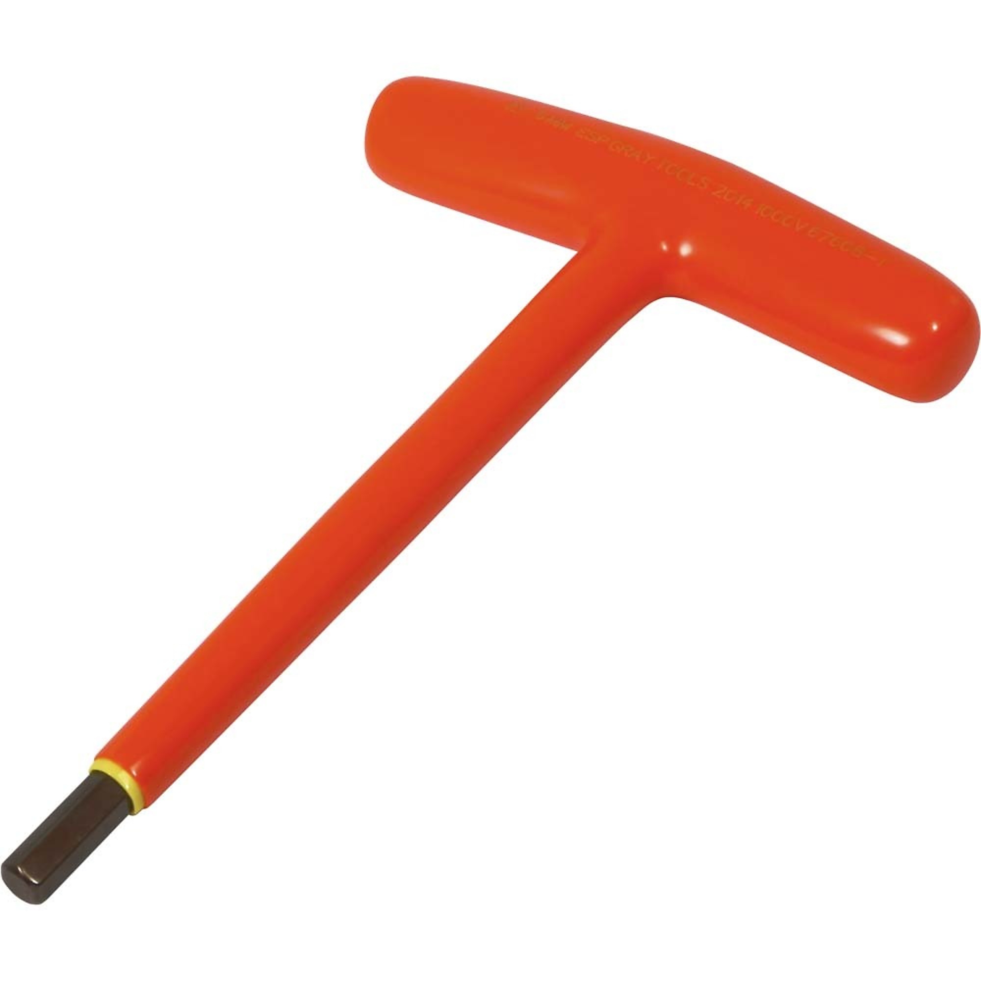Gray Tools, 8mm T-handle S2 Hex Key, 1000V Insulated, Pieces (qty.) 1 Model# 67608-I